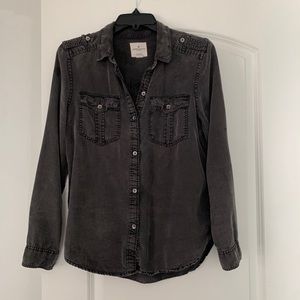 American Eagle jean like grey shirt S